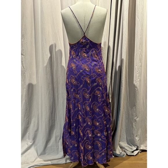 Vintage Paul Ropp Embroidered Silk Slip Dress Unworn!.. M/L - Picture 3 of 6